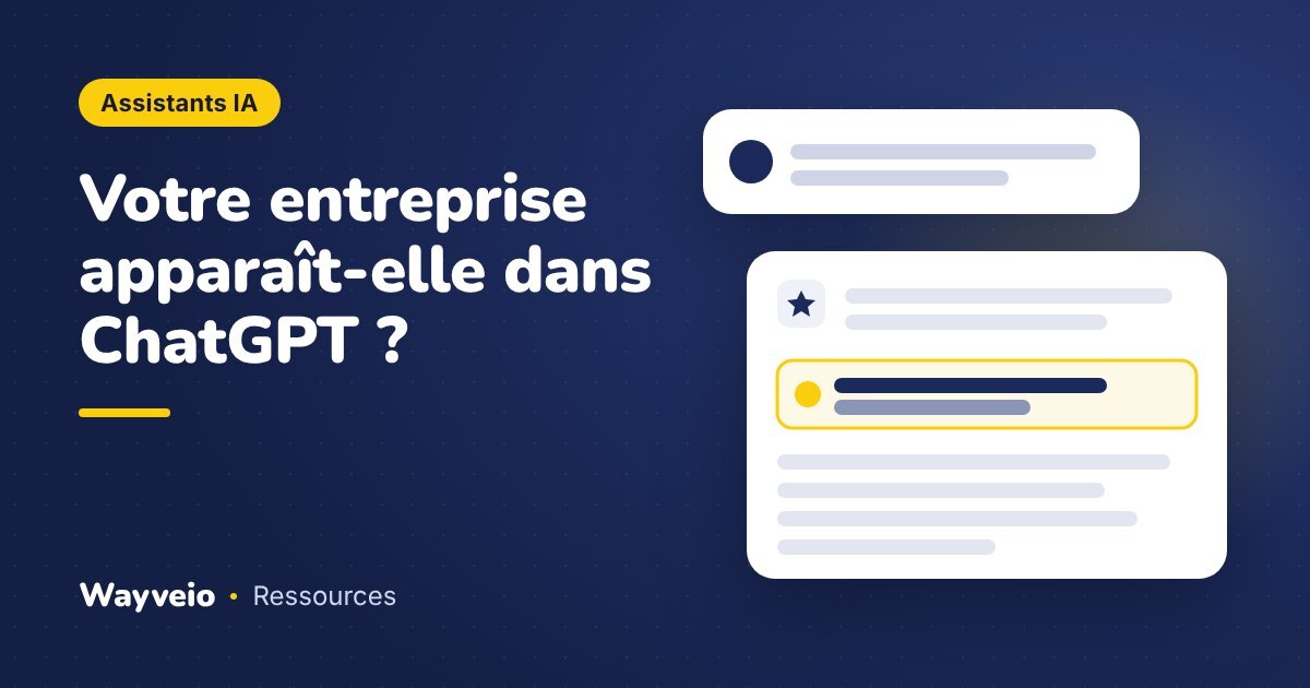 Illustration d'une réponse d'assistant IA où une ligne est surlignée en jaune, pour l'article sur la visibilité d'une entreprise dans ChatGPT.
